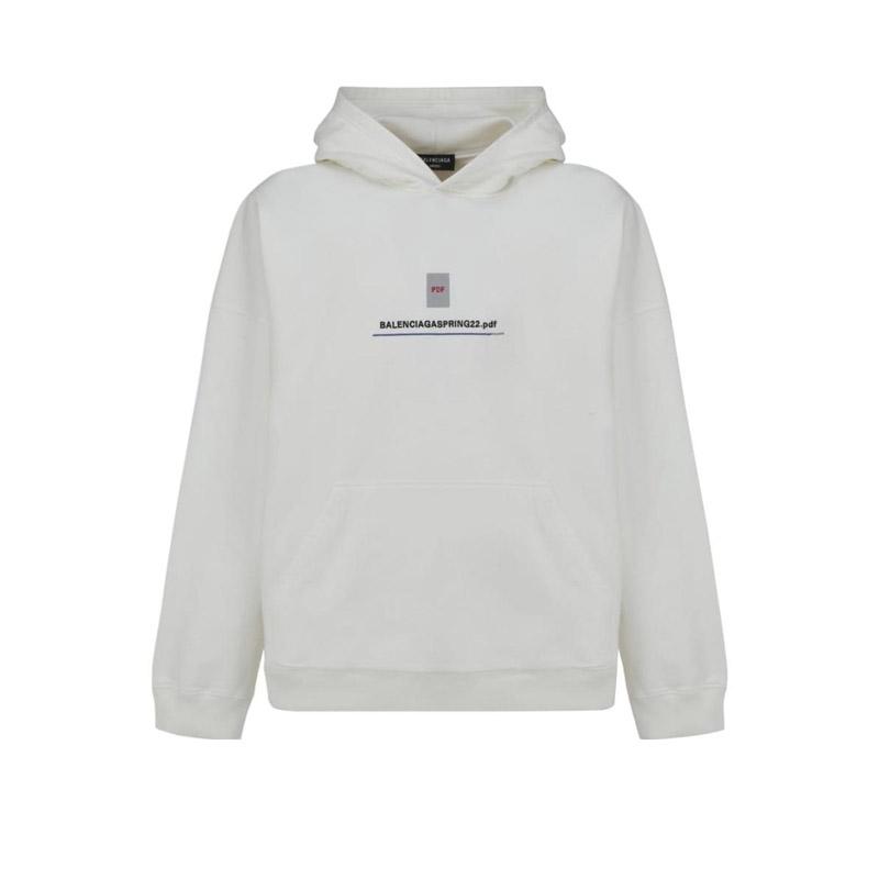 Balenciaga SS22 Sweatshirt Loose Fit Men's White 674986TLVF89016