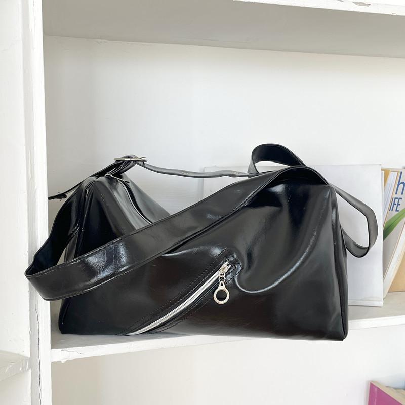 Black Premium Textured Women's Bag Casual Handbags Shoulder Crossbody Bag Large Capacity Pillow Shopper Totes