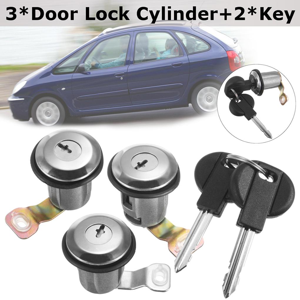 Barrel Lock Set Door Lock Set Compatible for Peugeot Partner Xsara Citroen Berlingo 252522 9170 G3 9170 CW