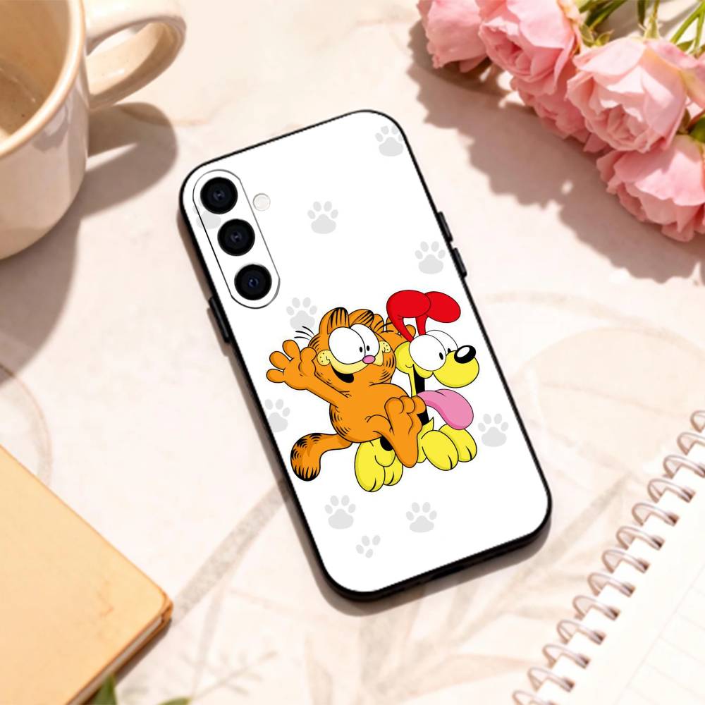 P-Playful G-Garfield C-Cat Phone Case For Samsung Galaxy A73,A72,A71,A70,A53,A52,A51,Others Soft Black Shell