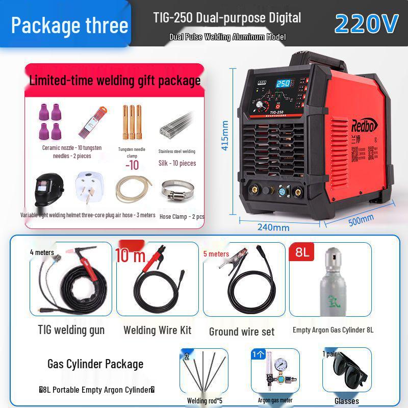 Lanbo TIG-250A Dual-Use 220V Inverter Welder for Stainless Steel & Aluminum