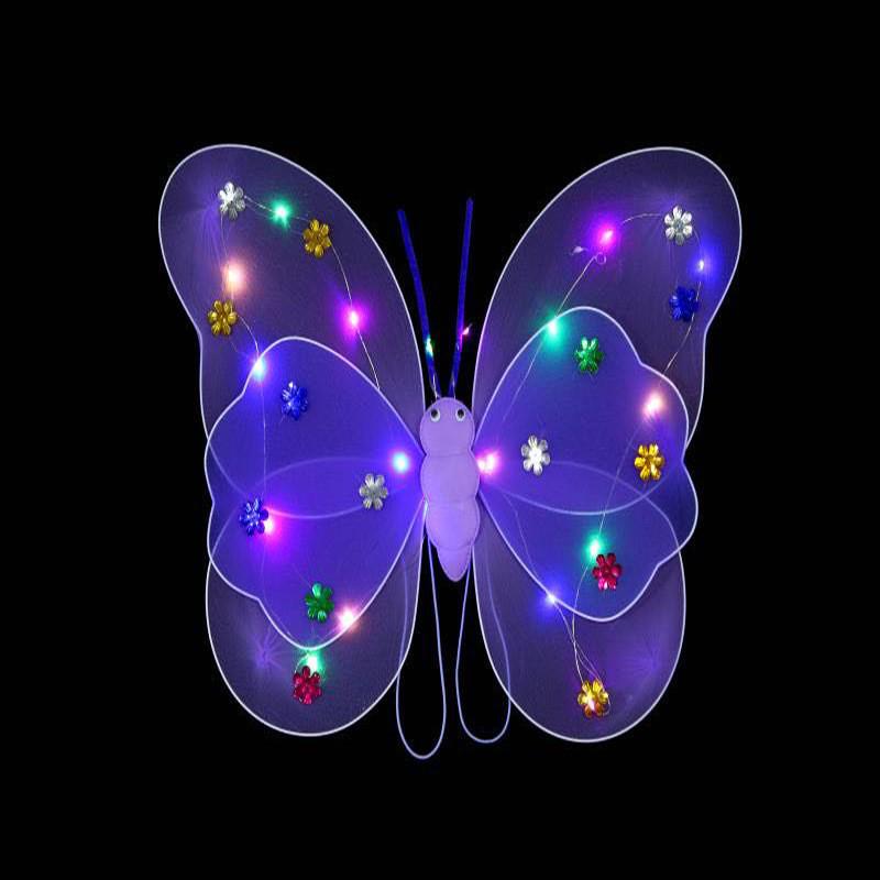 Girls' Luminous Butterfly Wings & Light-Up Fairy Wand Dress-Up Set