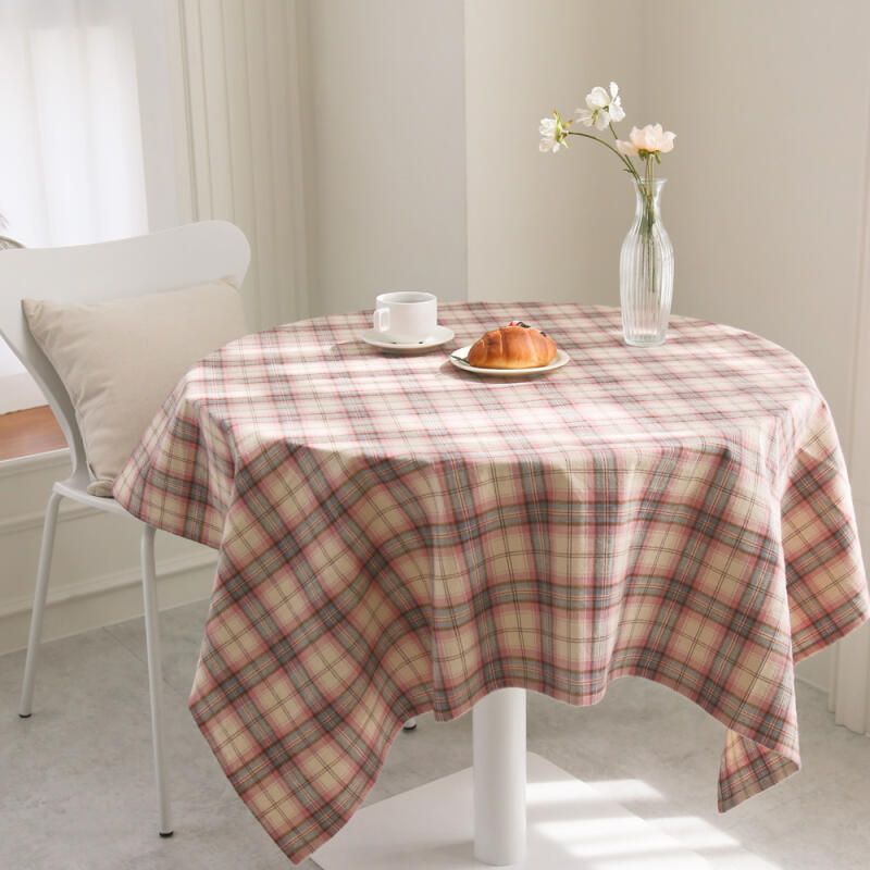Waffle Check Tablecloth Side Tablecloth L (140cmx140cm) Strawberry waffle