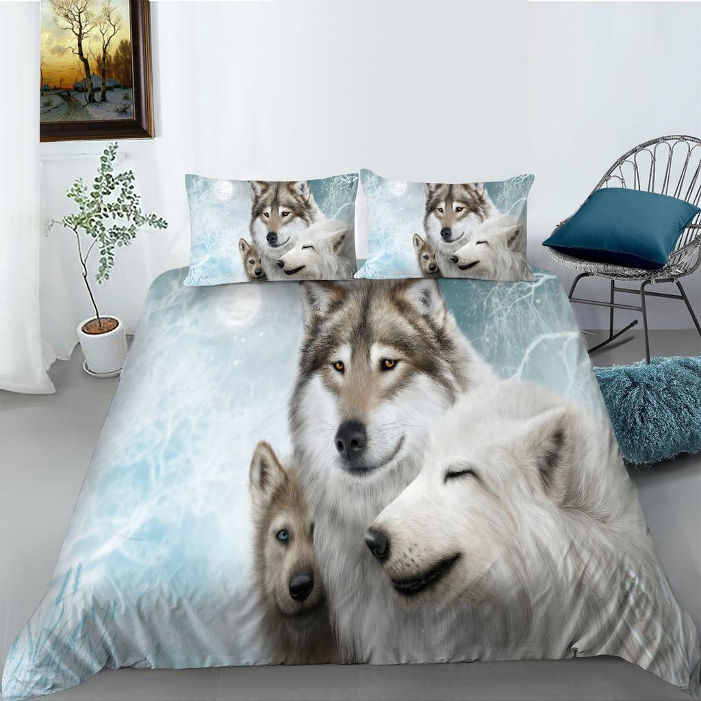 Wolf Series Polyester Bedding Two-Piece Set 3D Digital Printing