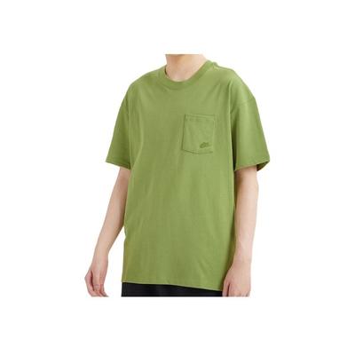 Sportswear Chest Pocket Solid Short Sleeve T-Shirt Men Tops Green DD0500-318