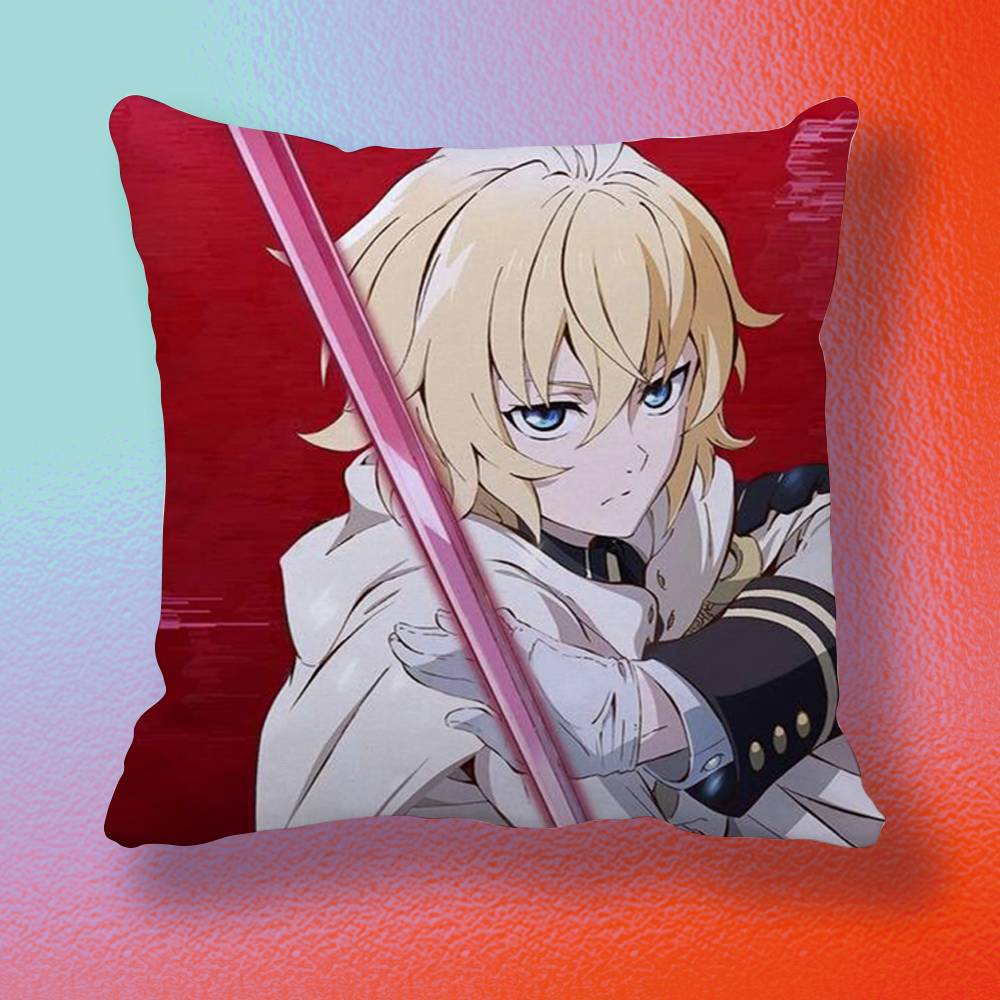 Seraph of the End Doublesided printed pillow cover Solid color minimalist pillowcase fits all bedroom styles