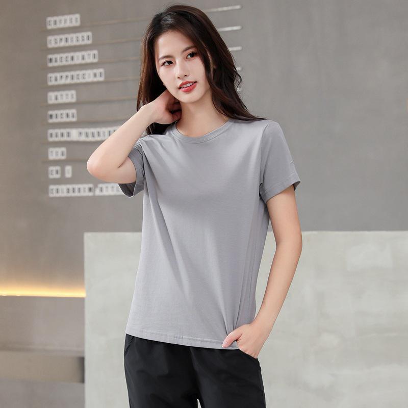 Spring-Summer Women's Casual Crew Neck Short Sleeve Solid Color Loose T-Shirt