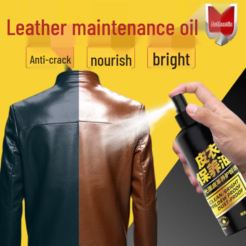 Manutenção e Cuidado com Óleo para Couro: Limpador, Reparador e Polidor de Couro Genuíno para Jaquetas de Couro Pretas e Incolores.