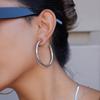 Yori Smooth C-ring Hollow Earrings Women Stainless Steel Fashion Versatile Charm Daily Jewelry Bijoux Waterproof