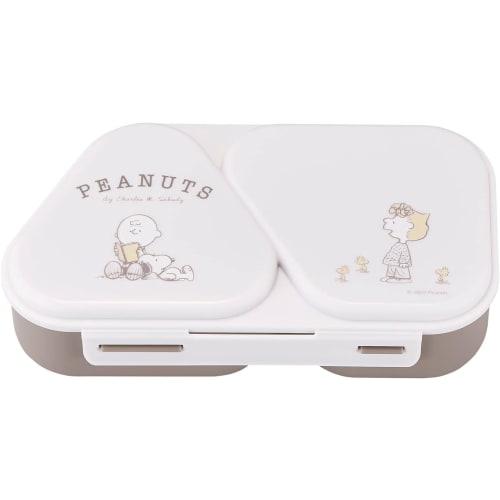 OSK Peanuts Everyday Bento Box, Beige, 465ml, Made in Japan, Snoopy Design, Microwave-Safe, Easy to Use, Large Capacity, Easy to Use, Time-Saving Lunc