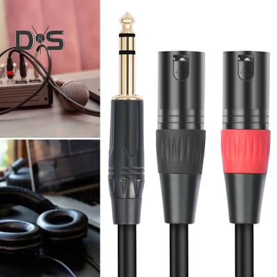 6,35 mm-es TRS apa - XLR apa audio sztereó mikrofonkábel, kétcsatornás, interferenciamentes, hordozható, szimmetrikus hangszóró mikrofonkábel-adapter