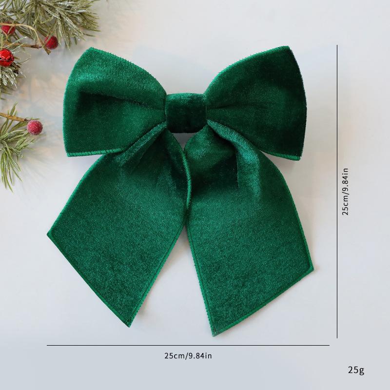

1pcs Velvet Christmas Bow Decor Cordless Hanging Ornament for Tree Staircase Door Multi-Use Holiday Home Party Decoration