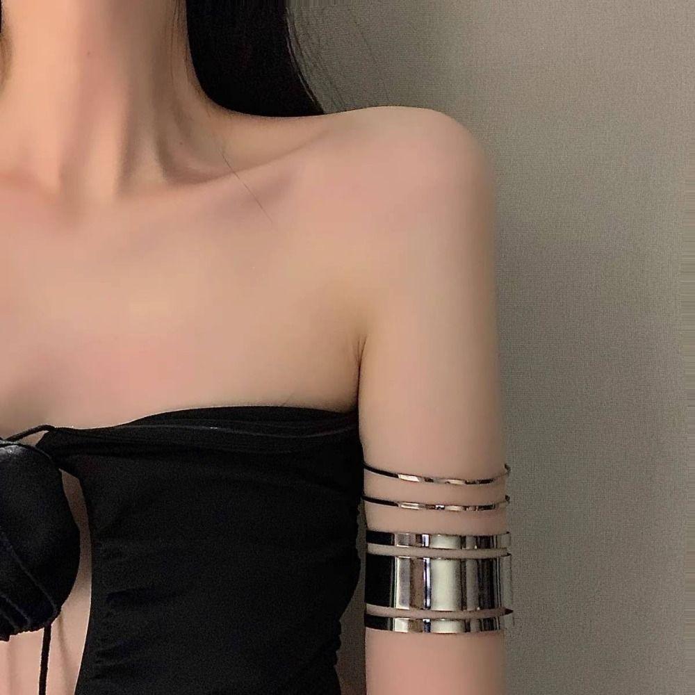 

Hiphop Layered Hollow Line Armband Adjustable Upper Arm Bracelet Arm Accessories thick