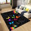 3D barevný koberec Butterfly Flower Area,Koberec do obývacího pokoje Ložnice Pohovka Yoga,Kuchyně Koupelna Rohožka Protiskluzová podložka na podlahu