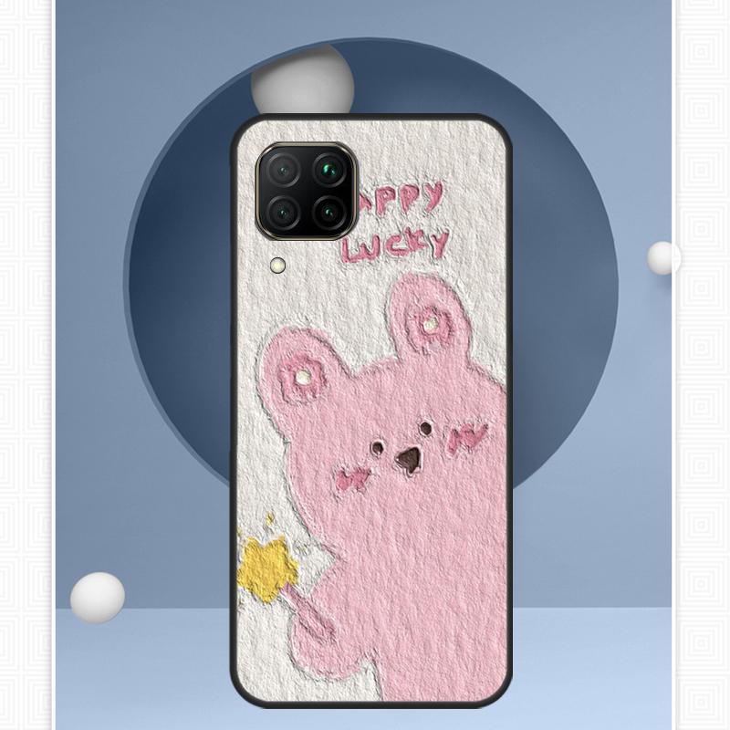 Kawaii Bears Rabbit oil painting For Huawei P30 P60 Pro P20 P40 Lite Nova 9 10 SE 12s 12i 11i 8i Y91 Y60 Y70 Y72 Y90 Y61 Case