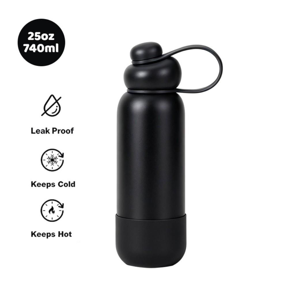 740ml Sports Thermos Bottle Stainless Steel Portable Vacuum Flask Coffee Tumbler Travel