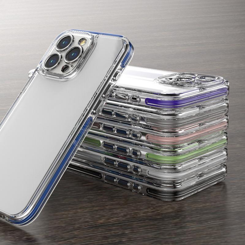 

Прозрачный однотонный корпус для Iphone 15 14 13 12 Pro Max 11 противоударный гибридный чехол из ТПУ для ПК тонкий мягкий чехол для телефона iPhone 15 чёрный