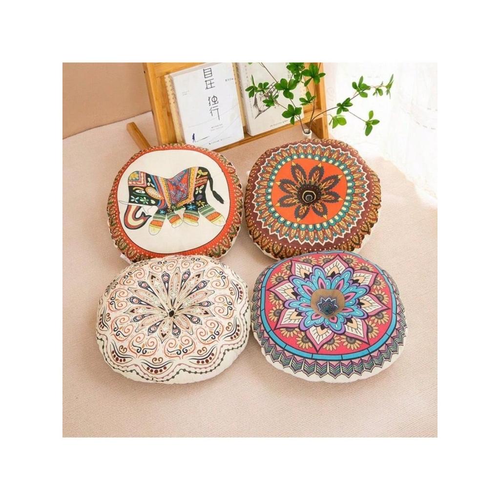 Bohemian Style Soft Round Cushion, Suitable for Living Rooms, Offices, and Gaming Chairs.