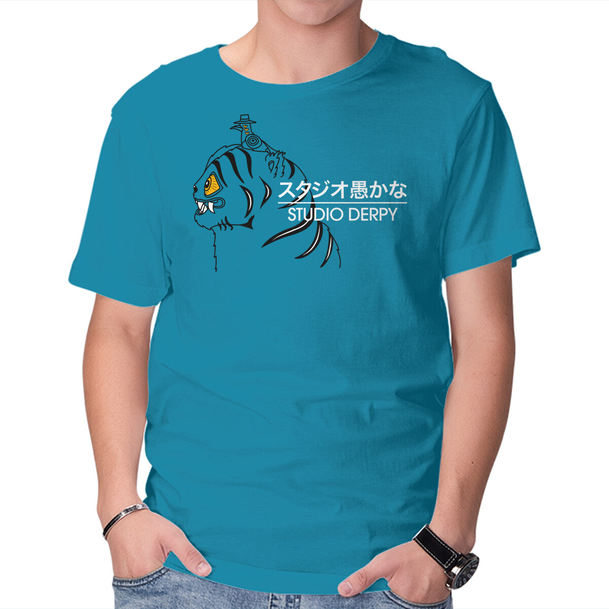 Unisex Crew Neck T-Shirt Studio Derpy Graphic Short Sleeve Casual Tee M