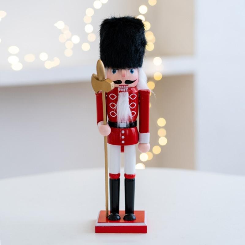 Christmas Nutcrackers Ornament, Wood Christmas Nutcrackers Soldier Figures Standing Decorations for Christmas