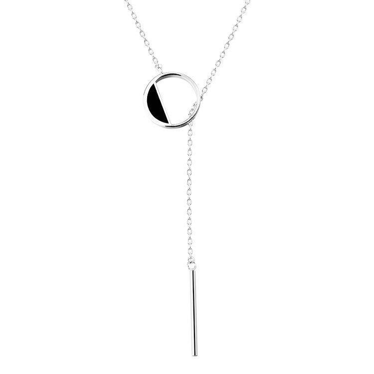 Collier rond en argent sterling 925 pour femme, chaîne de clavicule, bijoux fins, accessoires de mariage mignons