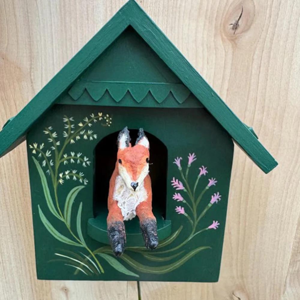 

Creative Cartoon Print Bird House Decoration Funny Wooden On The Wall Art Birdhouse Decor For Home Ornament