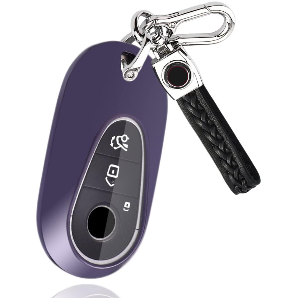 AMACHER Avant-garde S Class C Class Smart Key Case, Key Cover, TPU Lightweight, Silicone, Stylish, Stain, Slip, Scratch-Resistant, Black