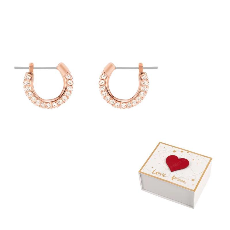 Swarovski Rose Gold plated Earrings Womens One Size-white gift box розового золота