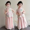 Hanfu Girls' Summer Lotus Vest Two-Piece Set