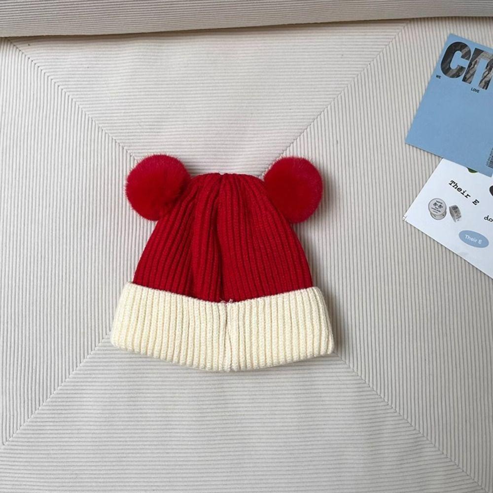 Fashion Cute Beanie Cap Knitted Thicken Pullover Hat Autumn Winter Toddler Knitted Hat