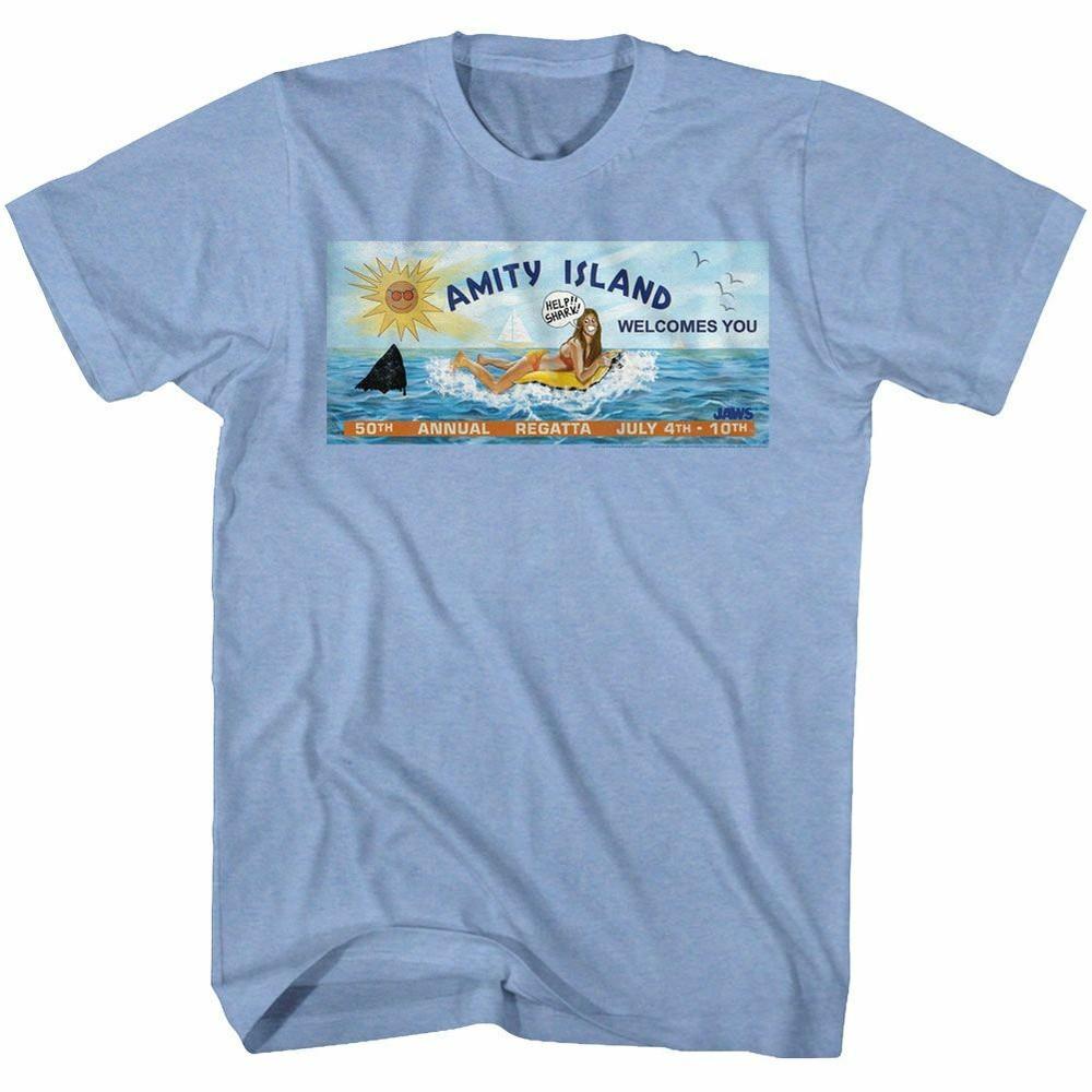 

Jaws Billboard Light Blue Heather Adult T-Shirt S