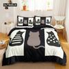 Cat Duvet Cover Set Digital Different Color Cartoon Cute Cat Bedding Set Bedclothes Double Queen King Size Polyester Qulit Cover