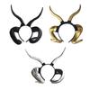 Large Goat Horn Headband for Party Stage Performances Costume Headdress Adult Cosplay Headgear Festival Party Accessory