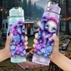 1PC Koala Purple Floral Watercolor Print 750ml Color Plastic Sports Water Bottle Leakproof Flip Straw Lid Suitable for Sports Office Home Use