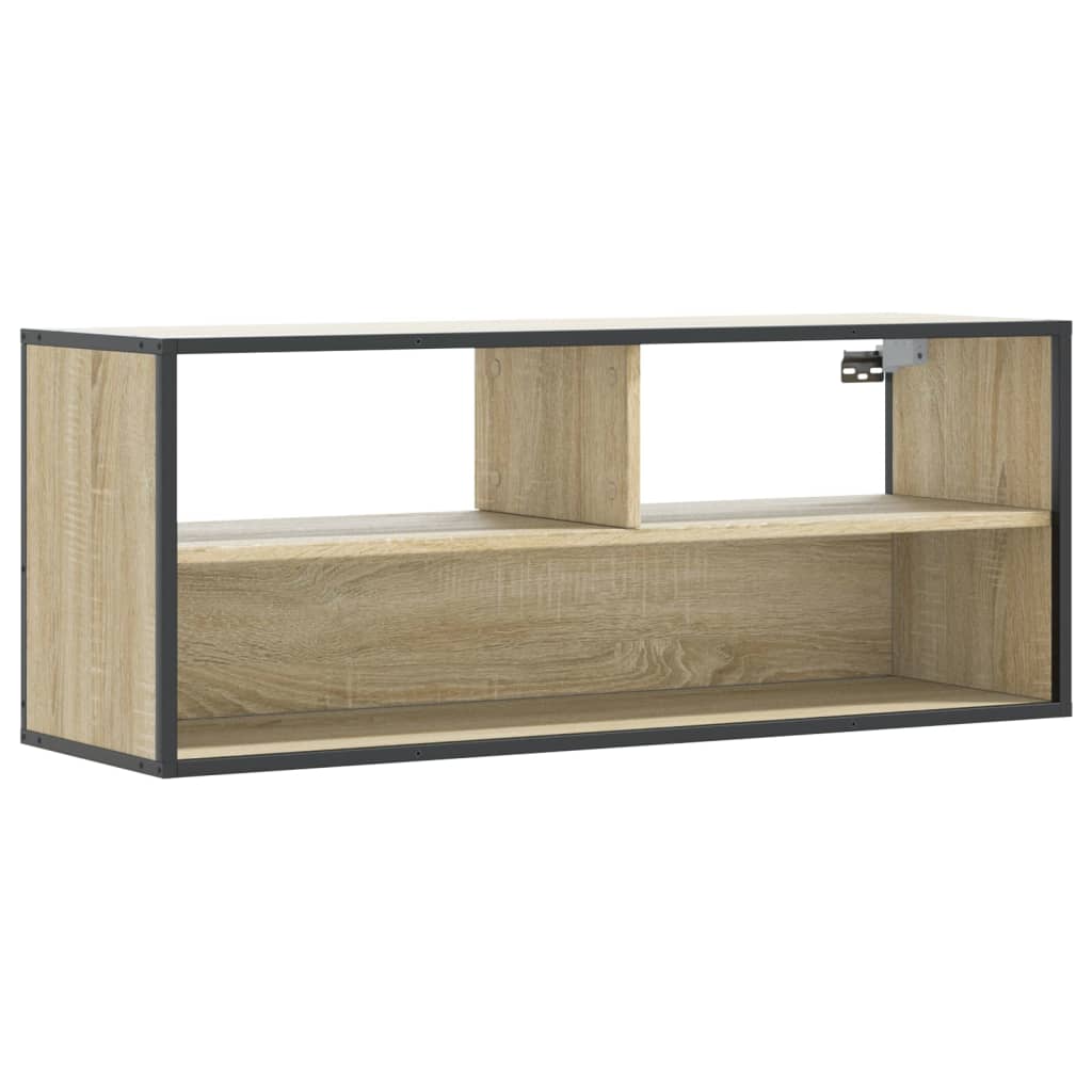 TV Stand in Sonoma Oak Finish 100 x 31 x 39.5 cm Made of Particleboard and Metal