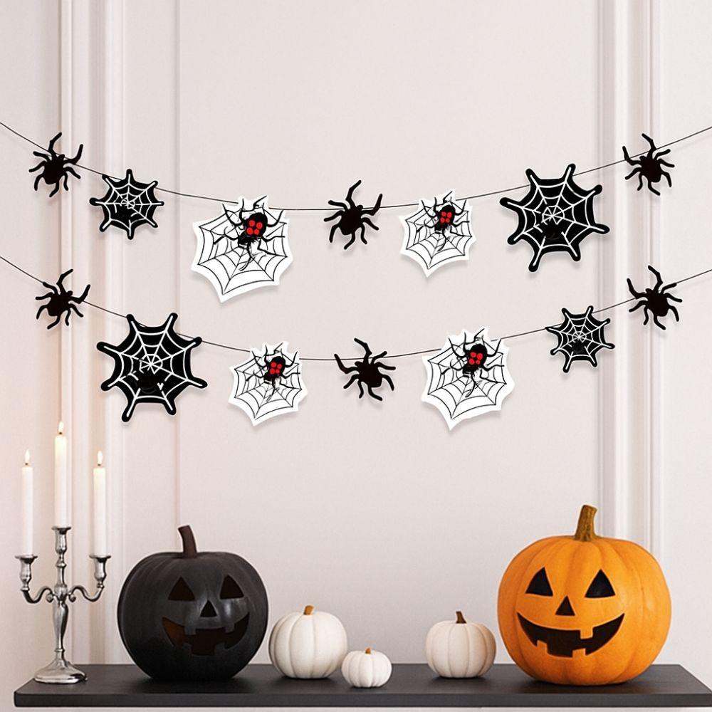 Black Halloween Spider Banner Scary Happy Halloween Decoration  Halloween Party