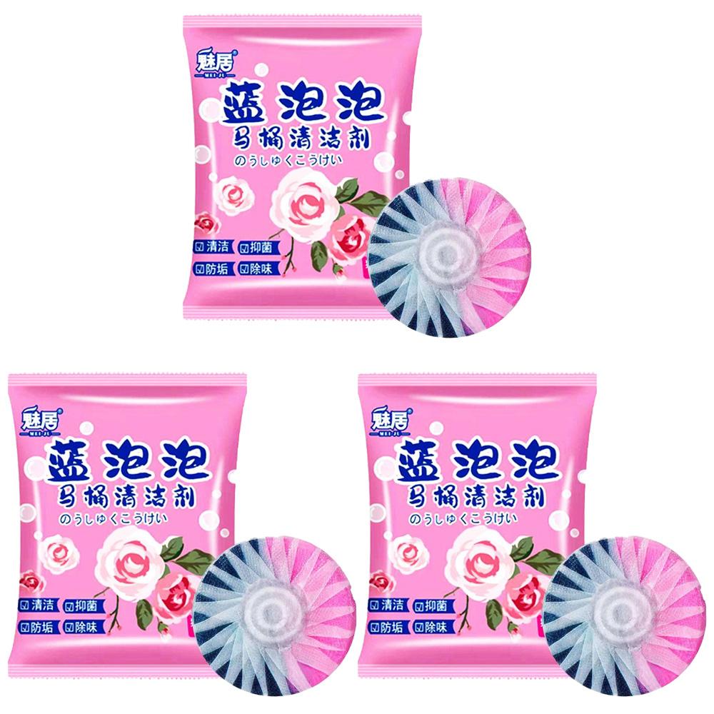 1/3/5PCS Long-Lasting Toilet Effervescent Cleaner Deodorizes Removes Stains Rose Scent Bathroom Cleaning Tool