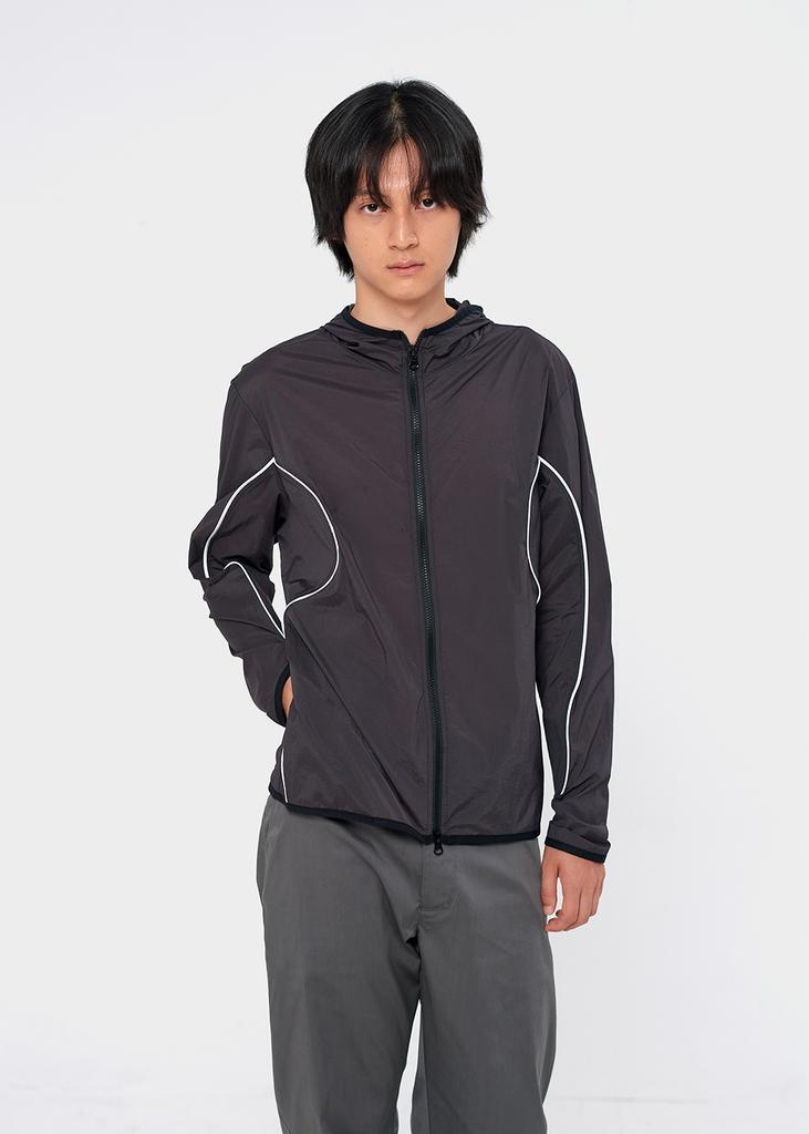 Irregular Para Light Hood Zip-Up (Brown)