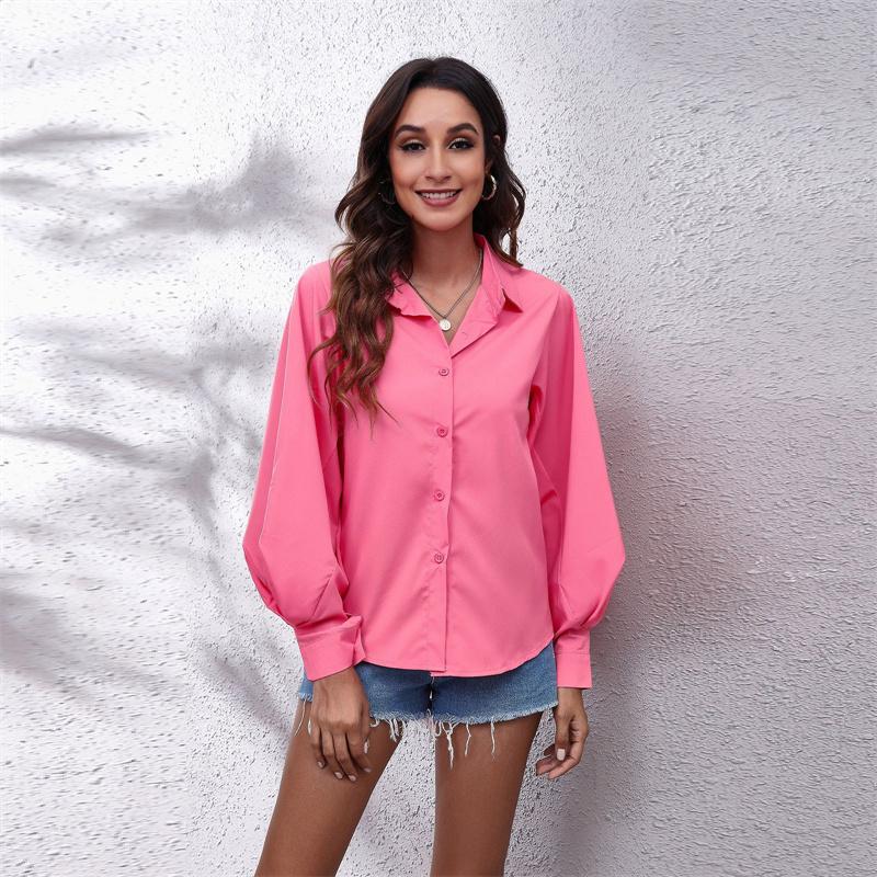 2022 Spring Autumn Casual Long Sleeve Ladies Buttons Tops Loose Chiffon Harajuku ShirtsFashion Women's Lantern Sleeve Blouse