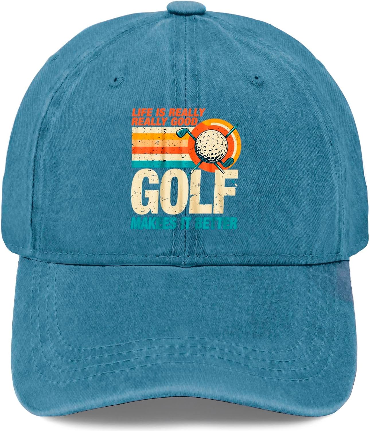 

Golf Makes Life Really Good Retro Sunset Vintage Baseball Cap Adjustable Casual Polyester Outdoor Hat One Size