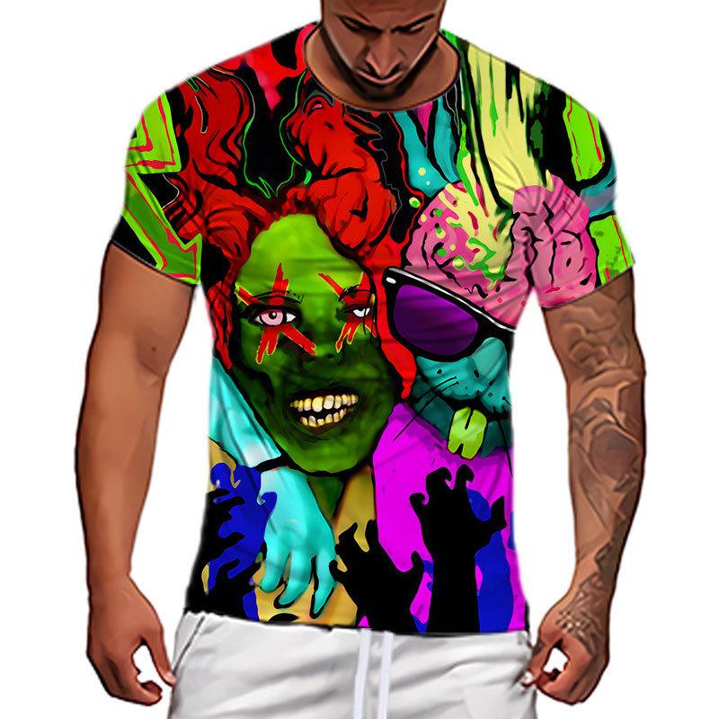 New Handprint 3D Printed Pattern Abstract Personalized Street Men's Casual Loose T-shirt