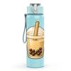 1PC Iced Coffee Drink Cup Art Print 750ml Color Plastic Sports Water Bottle Leakproof Flip Straw Lid Suitable for Sports Office Home Use