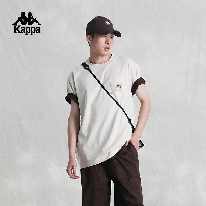 Kappa Short Sleeved Men's Summer Pure Cotton Sports Casual T-shirt with Simple Half Sleeves