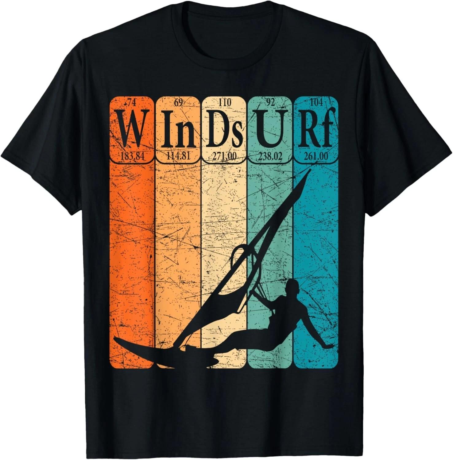 

Windsurf Periodic Table Elements Windsurfing Retro Gift Unisex T-Shirt 4XL