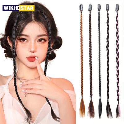 Synthetic 2pcs Braid Wig With Strong BB Clip Lightweight Box Braid Ponytail Hair Piece for Women