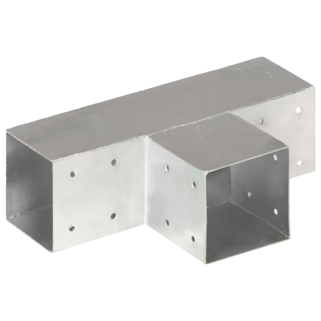 T Shape Post Connector Galvanized Metal 91 x 91 mm
