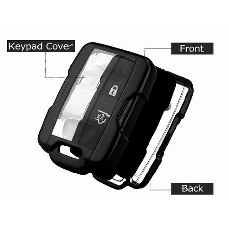 Black TPU Key Fob Protective Case For 14-up Chevy Silverado Colorado GMC Sierra