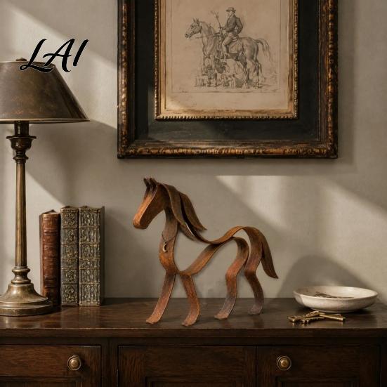 Creative Housewarming Gift Vintage Metal Horse Figurine Handcrafted Rustic Sculpture Art Statue Exquisite Birthday Present Modern Desktop