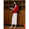 JUZI Annaco New Chinese Style Faux Two-Piece Wool Blend Sweater