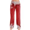 Women's Christmas Print Casual Pants with No Pockets for Holiday Lounging and Everyday Wear
